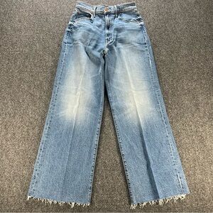 Mother The Maven Ankle Fray Jeans For Sure Blue Size 25 Wide Leg Made In USA EUC